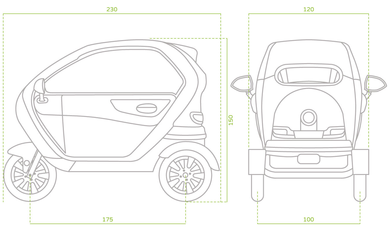 Elektro Kabinenroller Nelo 3.1 25 km/h bordeauxrot