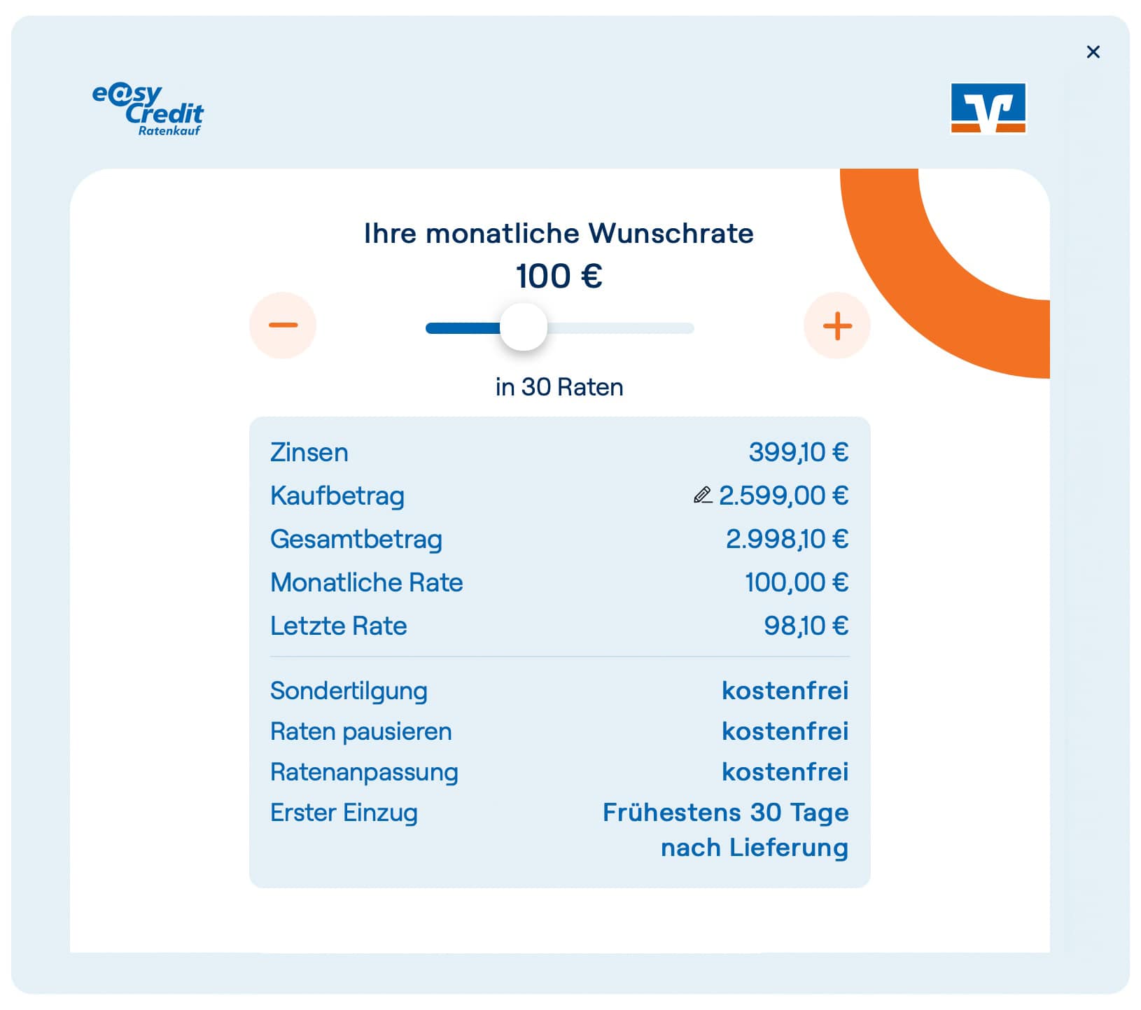 easyCredit Ratenkaufrechner